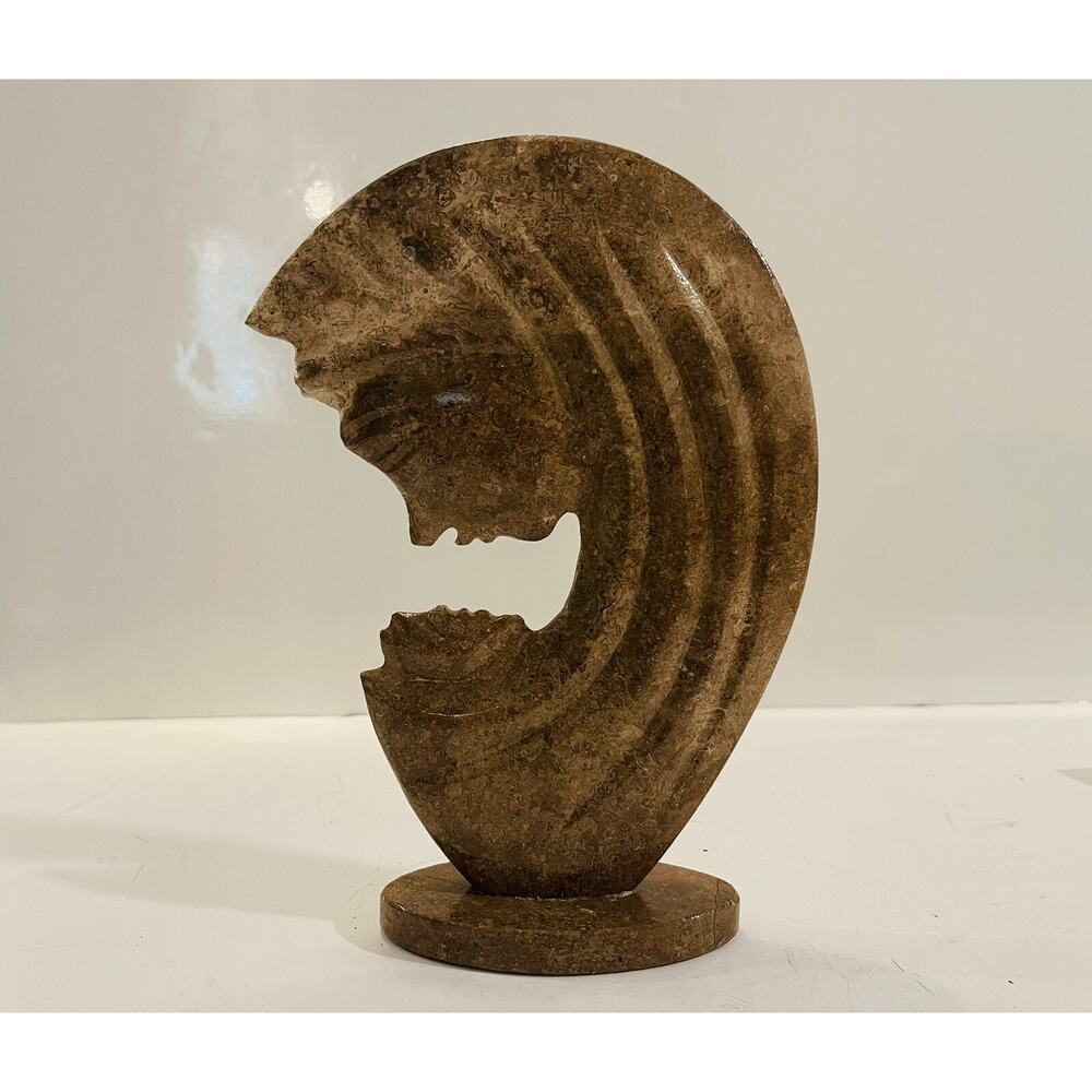 Mother and Child Marble Sculpture 14.5" Tall Hand Carved